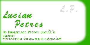 lucian petres business card